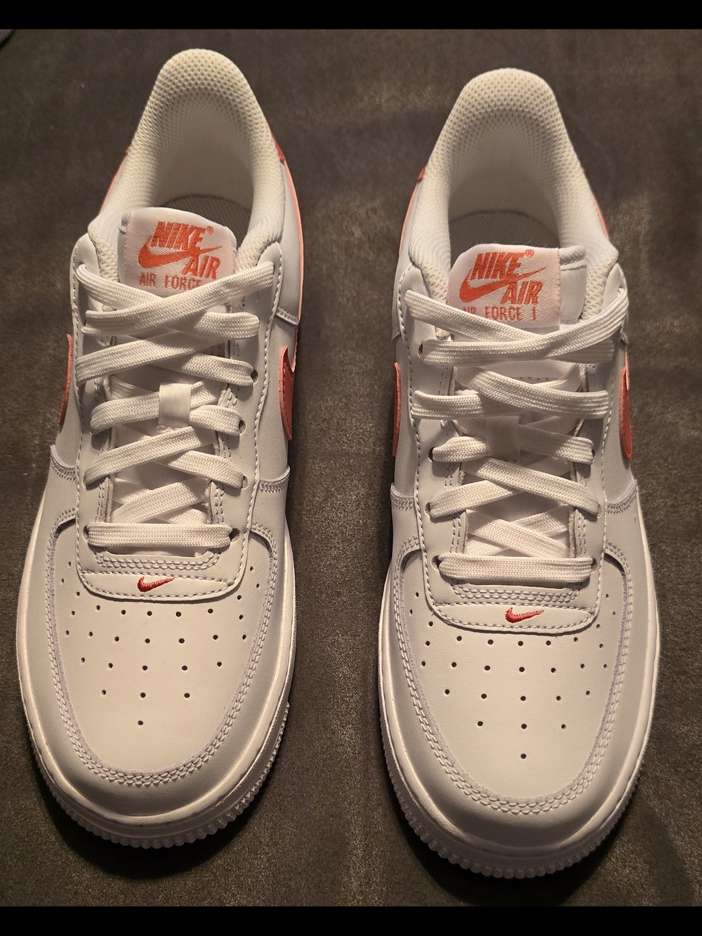 Nike AF1  6.5Y / 8 Womens  in White with Orange Swoosh  With No Box .